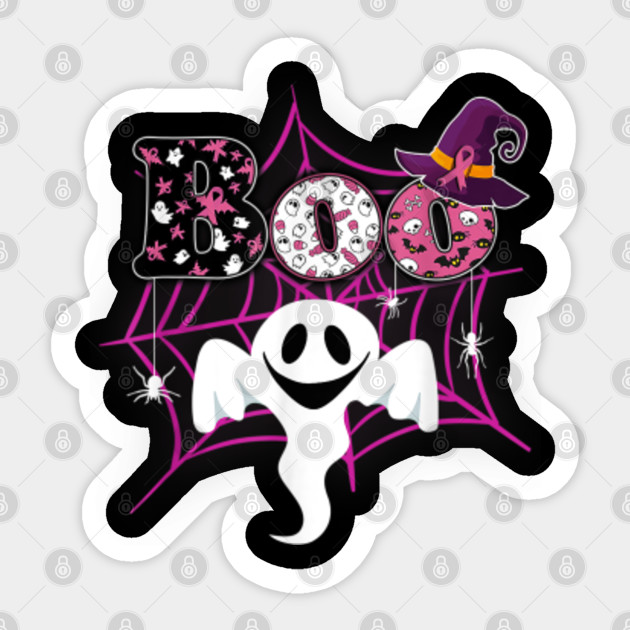 BOO Ghost Pink Ribbon Breast Cancer Awareness Halloween - Boo Ghost